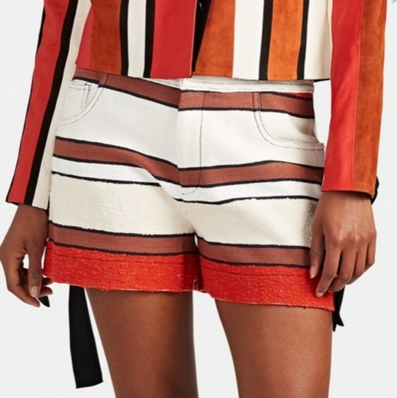 10 Crosby Derek Lam Pants - Derek Lam 10 Crosby Poppy Tweed Cotton Striped Shorts Size 8